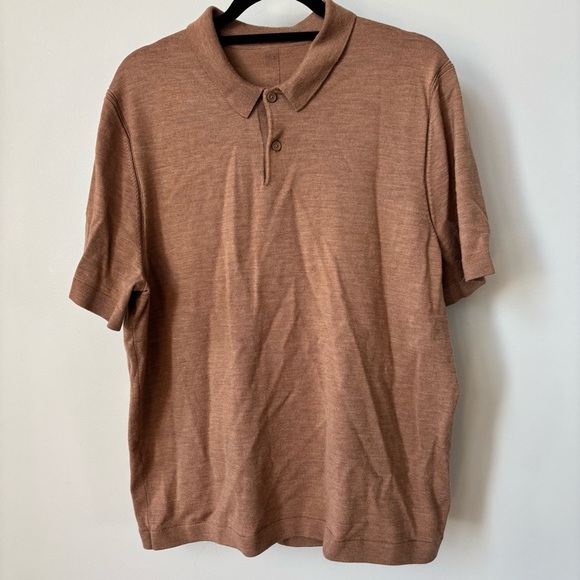 Lululemon merino wool blend short sleeve sweater polo Size XL - Picture 1 of 8